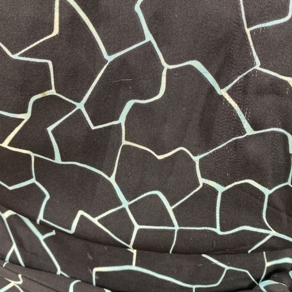 DVF Edna black blue white dolman sleeve blouson silk tie side blouson dress MM10 - Picture 11 of 15